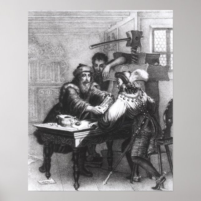 Pôster A invenção da impressão, 1827 (Frente)