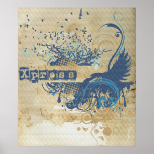 Pôster A ioga fala: X-pressive azul Chakra