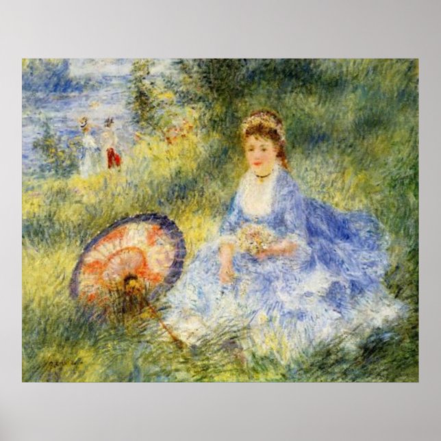 Poster A jovem mulher de Renoir com um guarda-chuva japon (Frente)