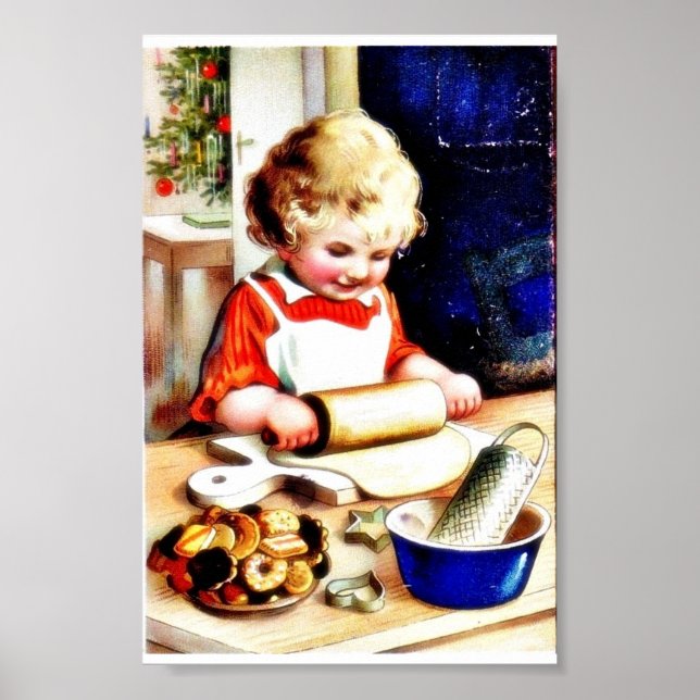 Poster A kid making chapathi (Frente)