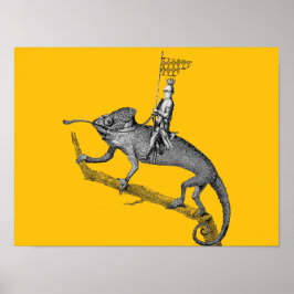 Poster A knight riding a chameleon