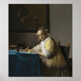 Poster A Lady Escrevendo - Johannes Vermeer Fine Art Post