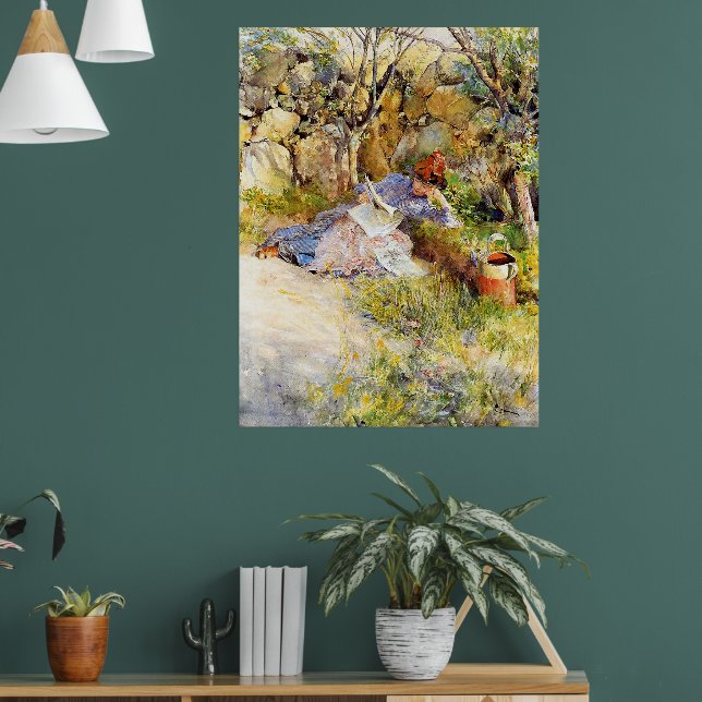 Poster A Lady Reading a Newspaper by Carl Larsson (Sala de Estar 1)