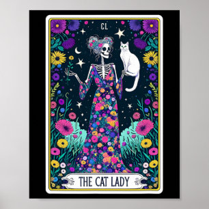 Poster A Lady Tarot Card Halloween Skeleton Skul
