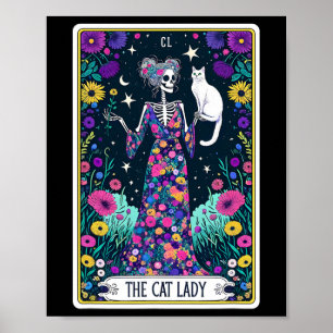 Poster A Lady Tarot Card Skeleton Dia de as mães Cat L