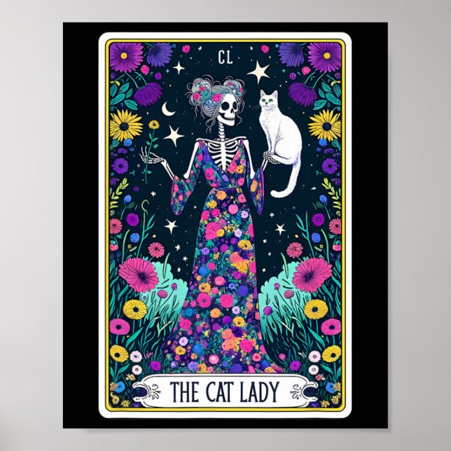 Poster A Lady Tarot Card Skeleton Dia de as mães Cat L (Frente)