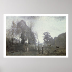 Poster A lagoa em Ville d'Avray, 1868 (óleo em canvas)