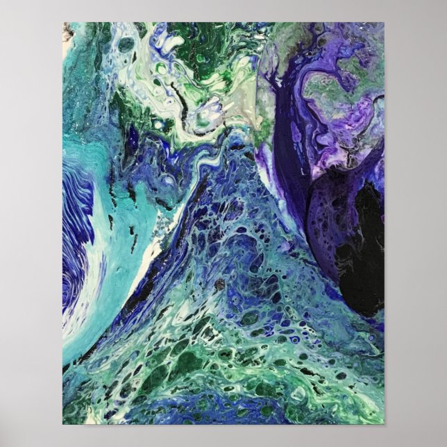 Poster A Laguna nº 1 pintura em azul, branco, branco (Frente)