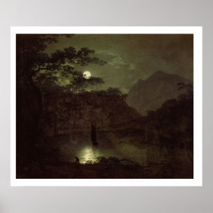 Poster A Lake by Moonlight, c.1780-82 (oil on canvas)