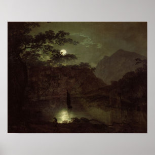Pôster A Lake by Moonlight, c.1780-82 (óleo na canvas)