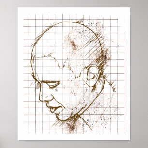 Pôster A lápis desenho de Barack Obama