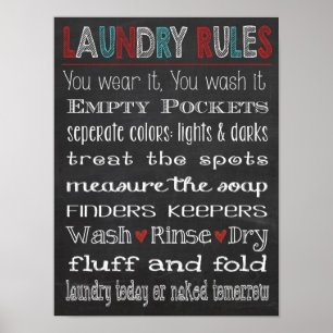 Pôster A lavandaria ordena o sinal do quadro