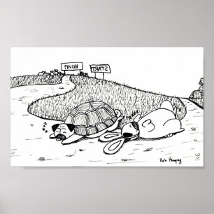Poster A Lebre e a Tartaruga, versão do Pug