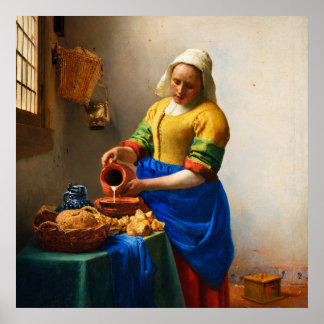 Poster A Leiteira de Johannes Vermeer