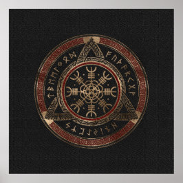 Poster A Leme do Awe Black e Red Leather e do ouro