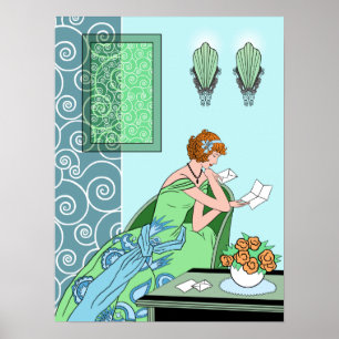 Pôster A letra de Clarice - design da forma do art deco