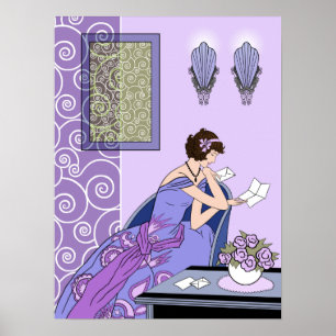 Poster A letra de Clarice - design da forma do art deco