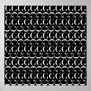 Poster A letra inicial G do monograma, escolhe a cor do