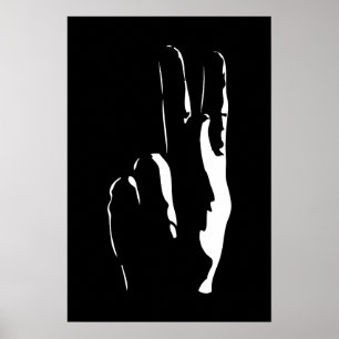 Poster a letra K em linguagem gestual