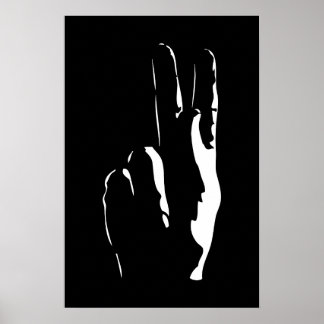 Poster a letra K em linguagem gestual