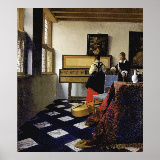 Poster A lição de música de Johannes Vermeer (Frente)