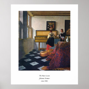 Pôster A lição de música de Johannes Vermeer (circa166