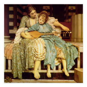 Pôster A lição de música Frederic Leighton lustroso