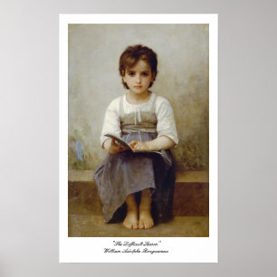 Poster "A lição difícil" William-Adolphe Bouguereau