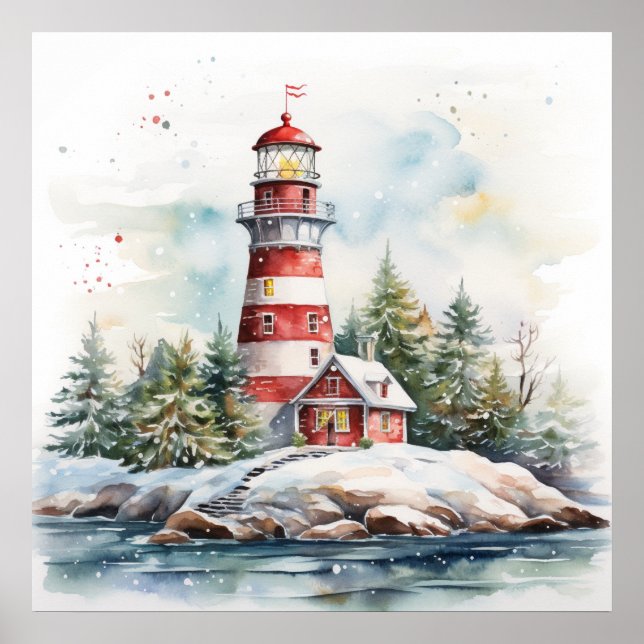Poster A Lighthouse in Winter (Frente)