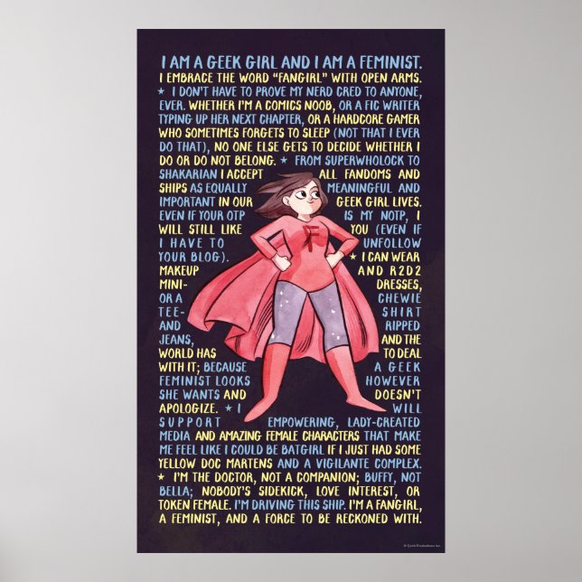 Poster A litania da Geek pelo feminismo (Frente)