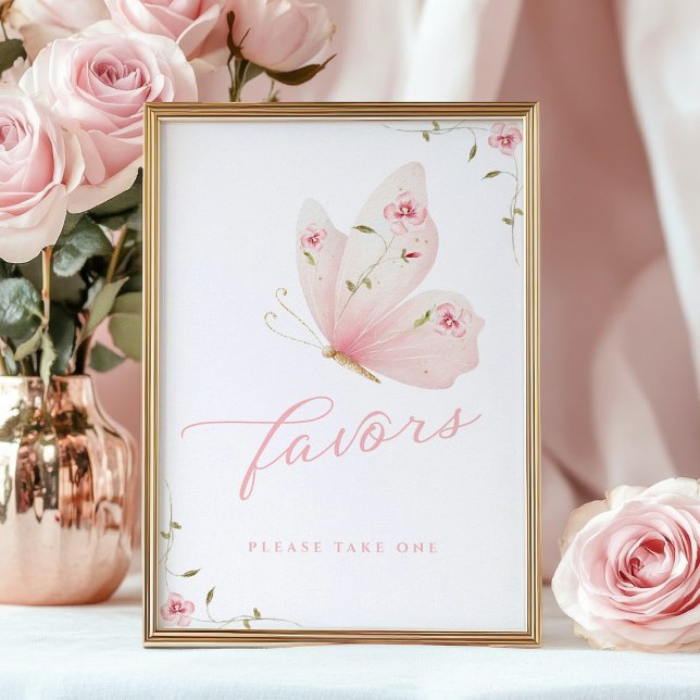 Poster A Little Butterfly Favors Table Sign (Criador carregado)
