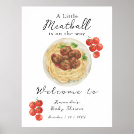 Poster A little Meatball is on the way Baby Shower
