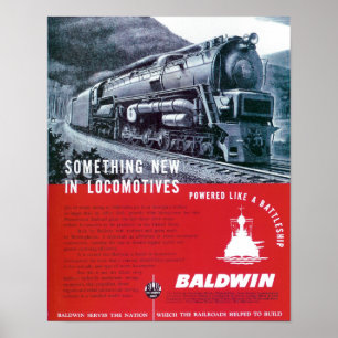 Poster A locomotiva de Baldwin funciona a locomotiva da