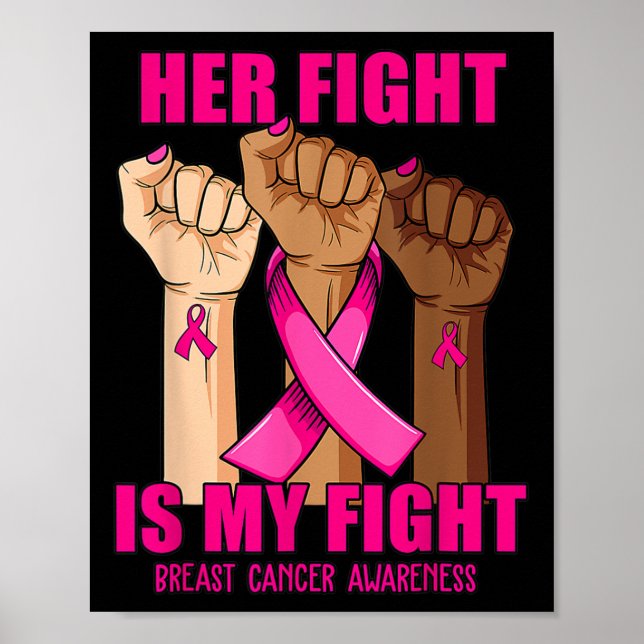 Poster A luta dela é a minha luta contra o cancer (Frente)