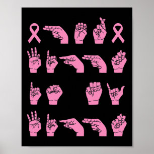 Poster A Luta Dela É O Meu Cancer De Linguagem De Sinais 