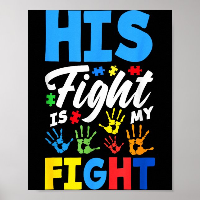 Poster A Luta Dele É Minha Luta Conscientização do Autism (Frente)