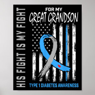 Poster A Luta Dele É O Meu Excelente De Luta Diabete Tipo