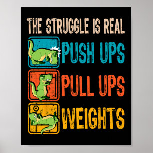 Poster A Luta É Engraçada Com O T-rex Gym Trabalhando Em