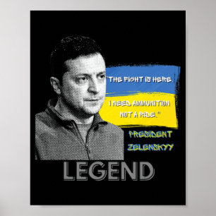 Poster A Luta Está Aqui O Presidente Da Ucrânia, Zelensky