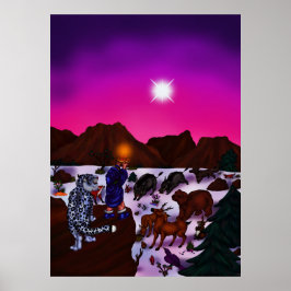 Poster A Luz da Esperança na pintura de Natal