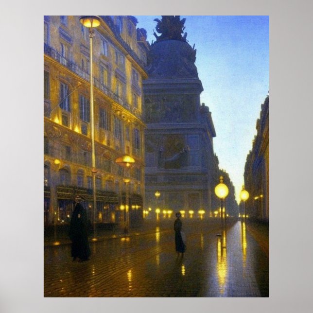 Poster A luz do dia de Paris chovendo cedo (Frente)