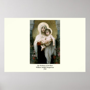Pôster A Madonna dos Rosas de Bouguereau (1903)