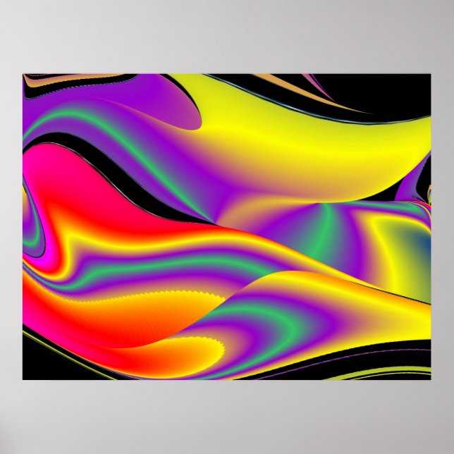 Poster A magia das cores do Rainbowart Abstrato 3D (Frente)