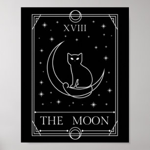 Poster A Mágica oculta do gato preto do tarô da lua