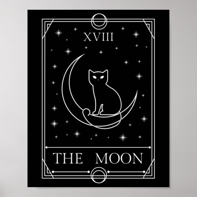 Poster A Mágica oculta do gato preto do tarô da lua (Frente)