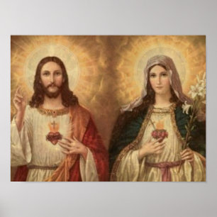 Pôster A maioria de coração sagrado de Jesus santamente