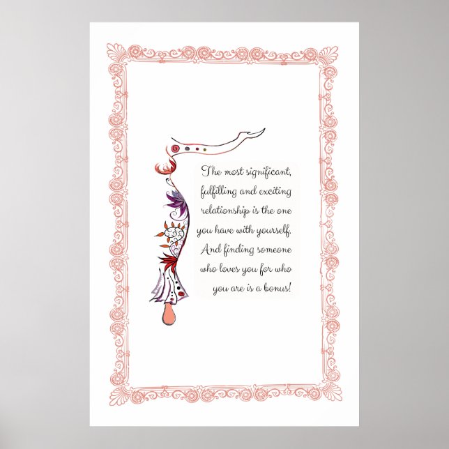 Poster A mais significativa citação elegante do relaciona (Frente)