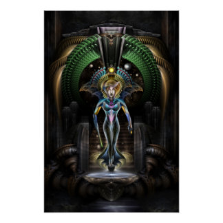 Pôster A Majestade De Trilia Fractal Fantasy Retrato