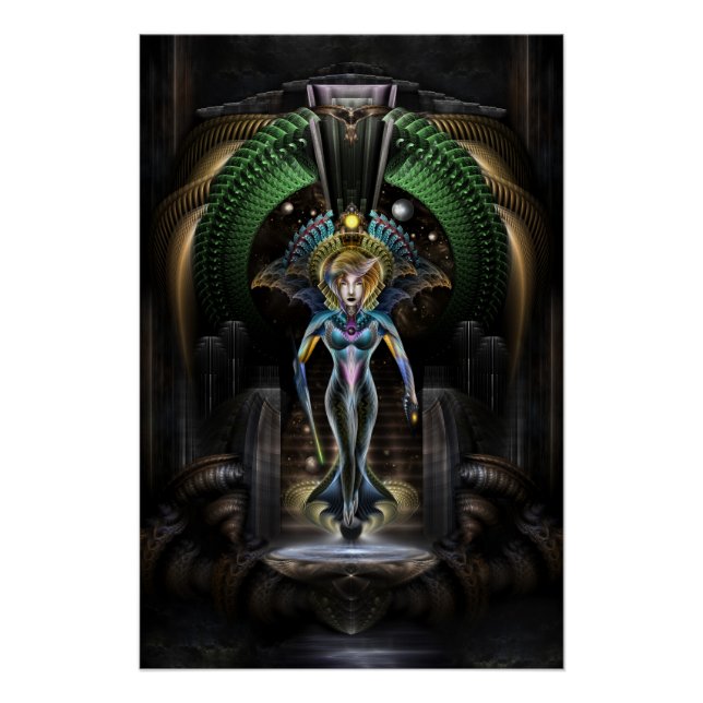 Pôster A Majestade De Trilia Fractal Fantasy Retrato (Frente)