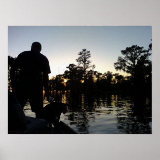 Pôster A man and his dog on the Bayou